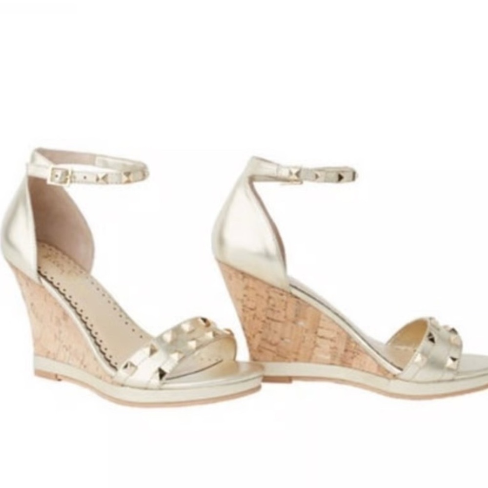 LILLY PULITZER Sydney Gold Cork Wrapped Wedge